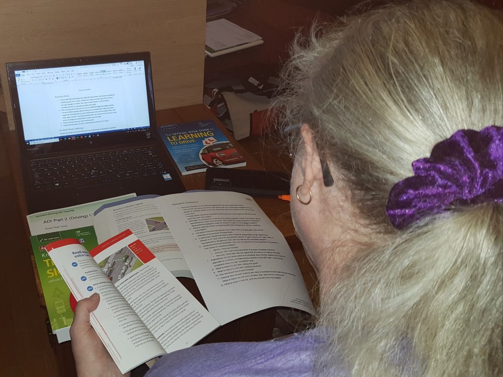 Female reading a selection of books